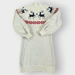 Janie & Jack Reindeer Sweater Dress | 8 | Holiday Christmas Winter Cozy